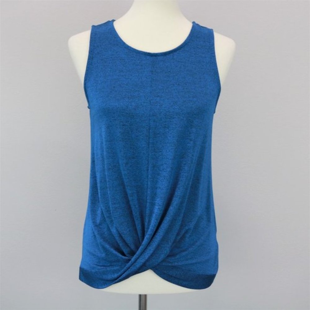 Apt. 9 Teal Twist Front Stretch Sleeveless Scoop Neck Knit Top Women's S